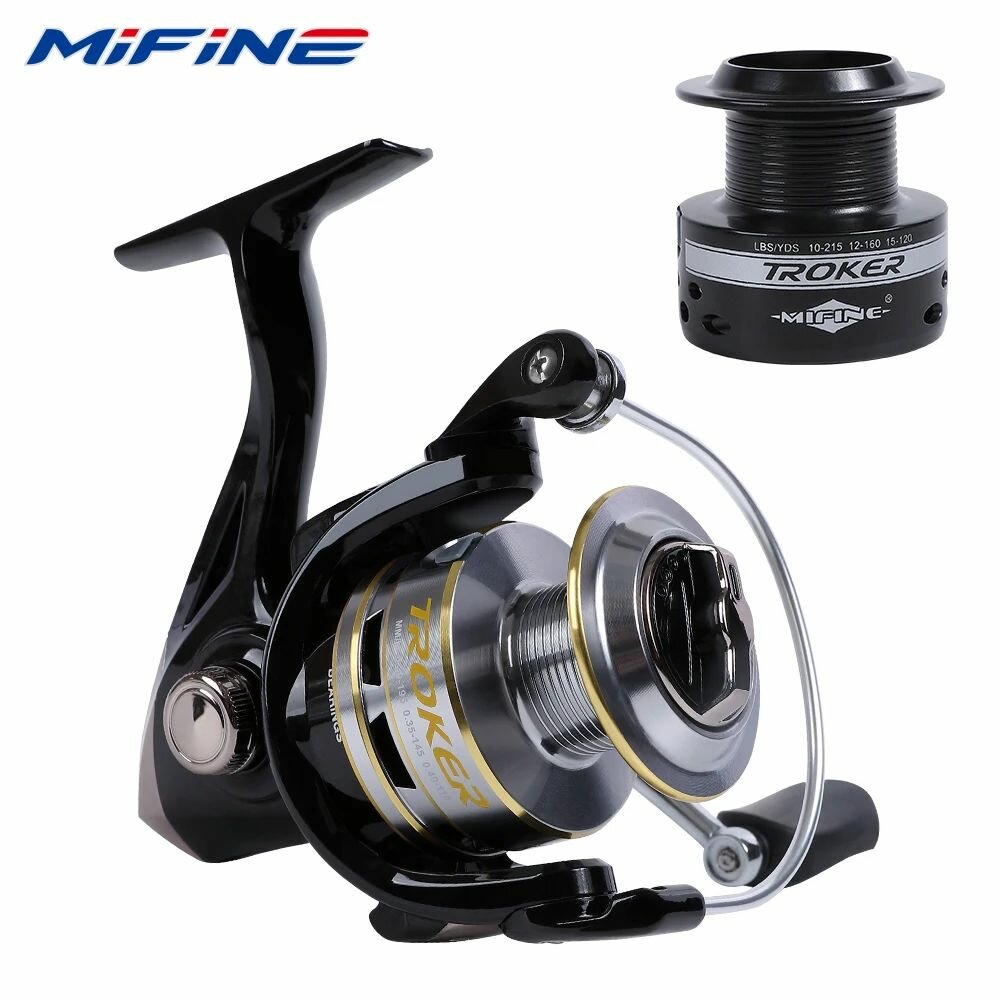 Спиннинговая катушка MIFINE TROKER 1000F, 6+1 подшипник, для спиннинговой и фидерной ловли, на щуку, для ловли на джиг метод