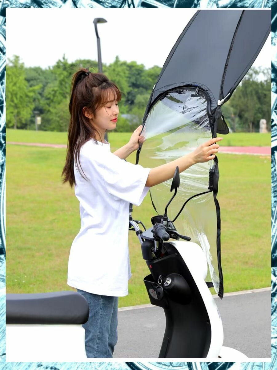 Тент дождевик, крыша, кабина для электровелосипеда, мопеда — фото 1