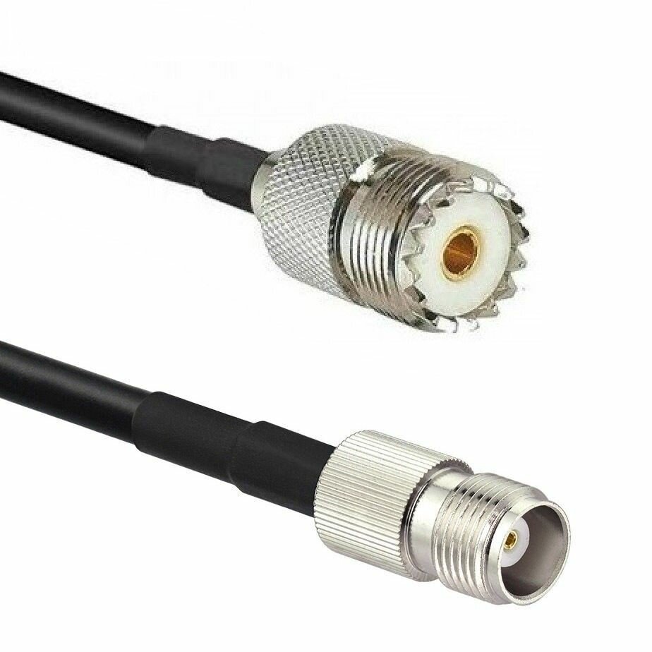 Кабельная сборка 50 Ом на RG-58 с разъемами UHF-female (SO239) - TNC-female, 7 метров