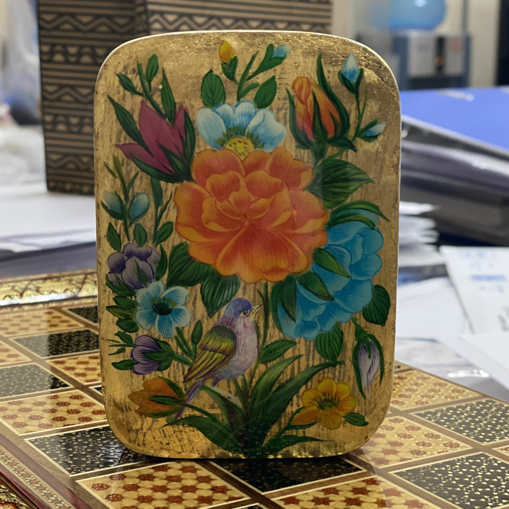 Чехол-футляр "Иран", для игральных карт, ручная работа, дерево