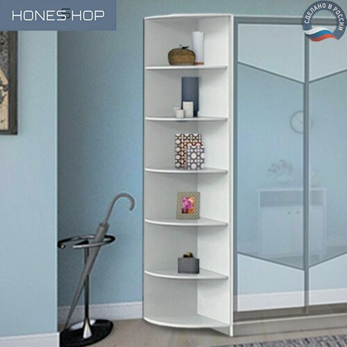 Изображение товара Угловой элемент к шкафу 5 полок ЛДСП белый, 40х40х200