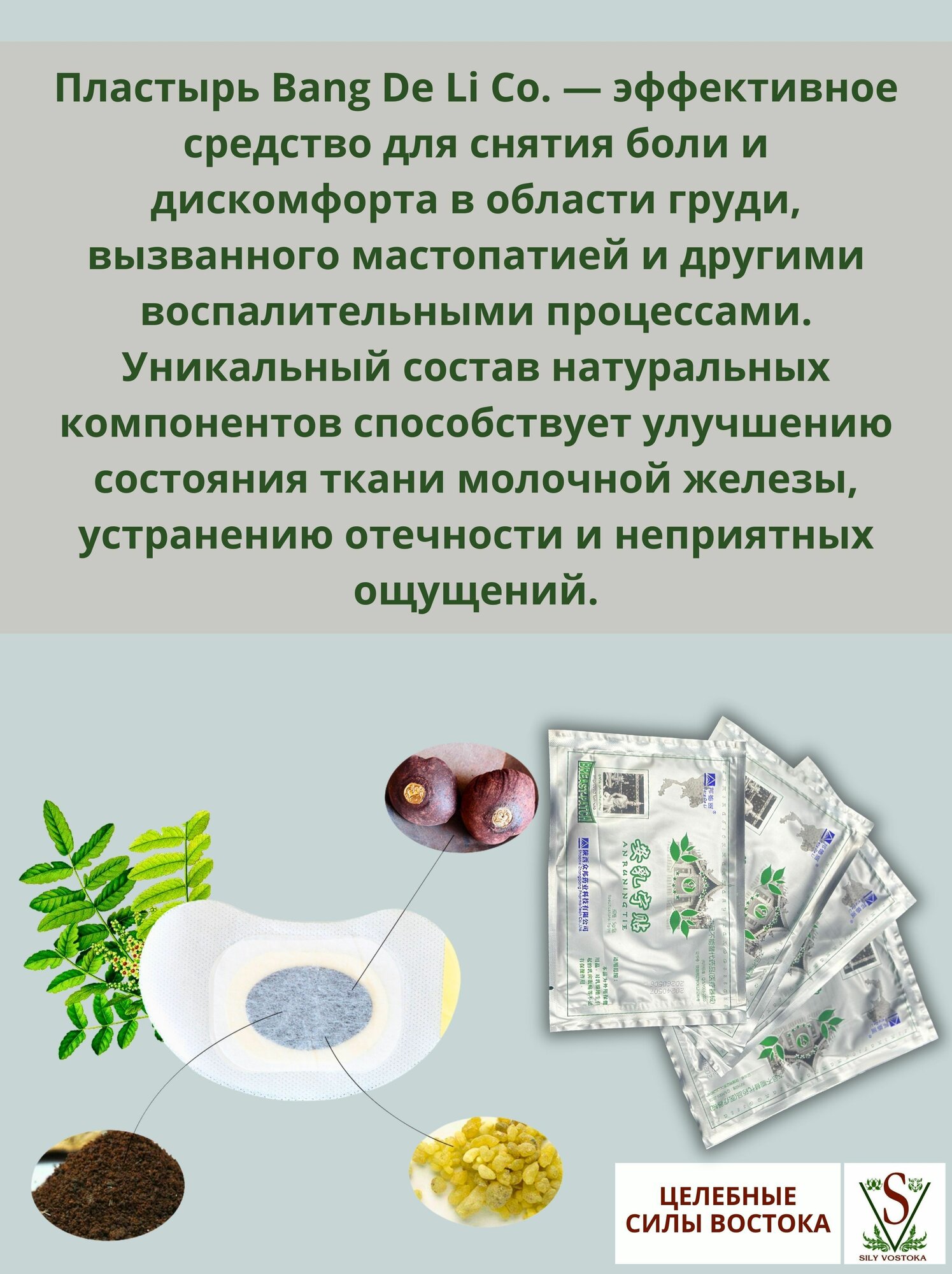 Картинки Китайский пластырь от мастопатии Bondan Runing Patch. 1 уп. 4 шт.