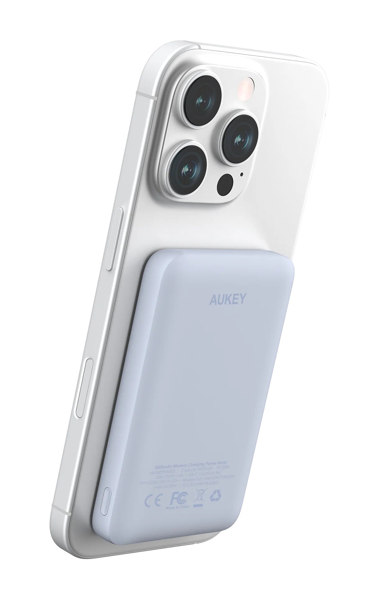 Внешний аккумулятор Aukey, 10 000 мАч, 20 Вт, MagSafe, синий (PB-MS04) — фото 1