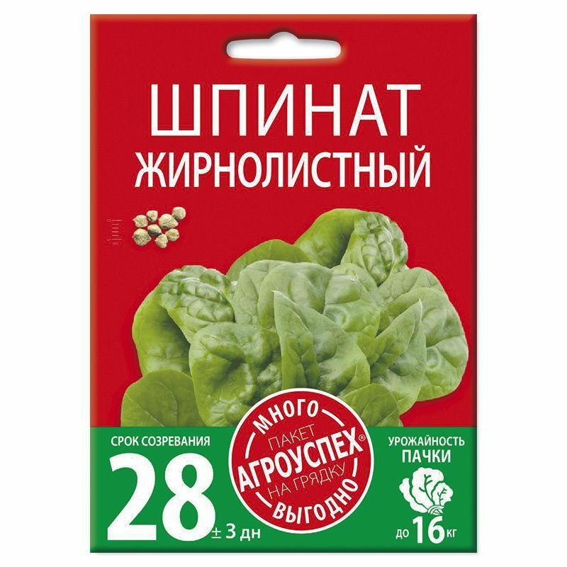 1 пакет Агроуспех Шпинат Жирнолистный 10г