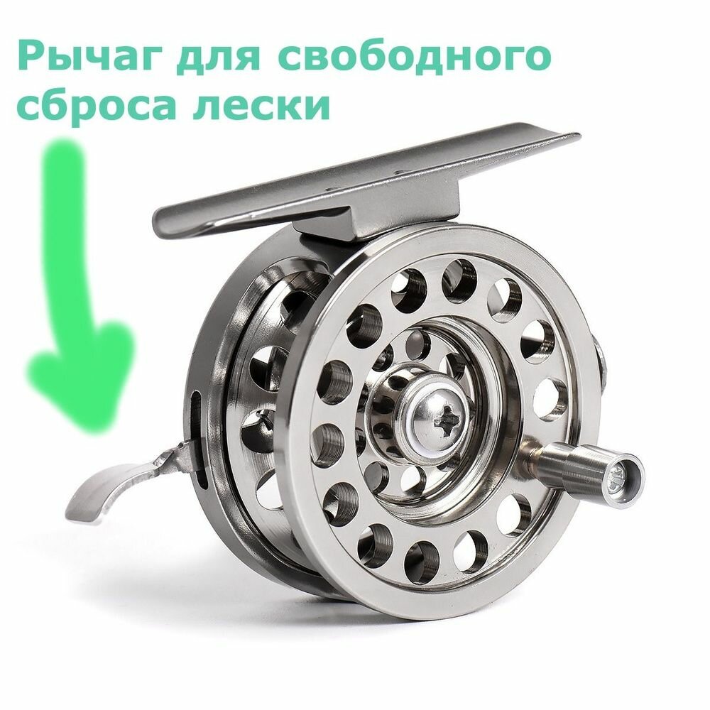 Катушка проводочная, инерционная металлическая с курком 60мм