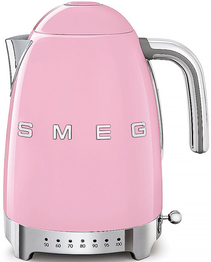 Электрический чайник Smeg KLF04 PKEU, с терморегулятором, 1,7 л, 2400Вт, розовый