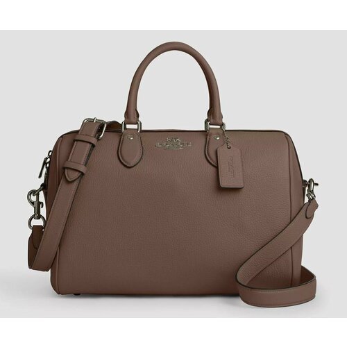 фото Сумка сэтчел coach, фактура гладкая, taupe