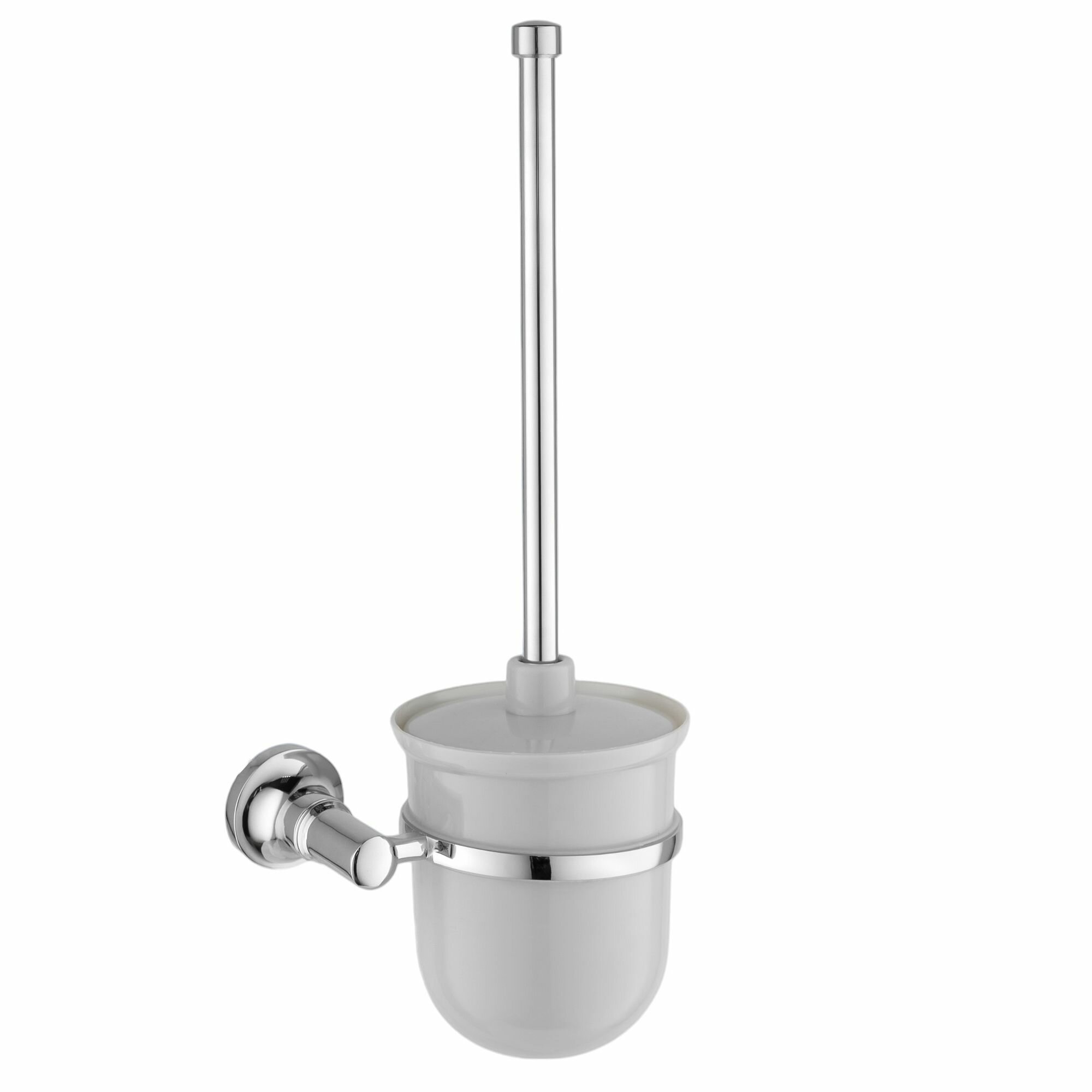 Туалетный ёршик с креплением к стене серый с хромированным креплением