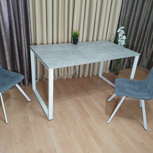 Изображение товара Стол лофт обеденный Бетон 80*80 см. Ножки лофт белые