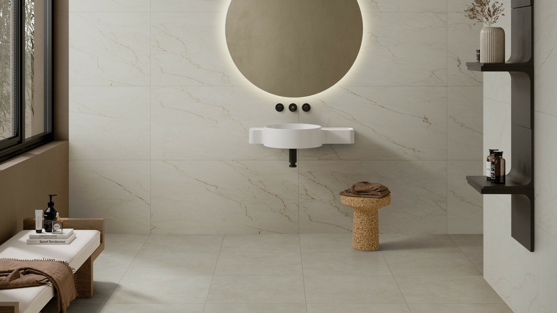 Керамогранит Vitra Silkmarble Марфим Кремовый Матовый R9 Ректификат 60x120 - фото №1