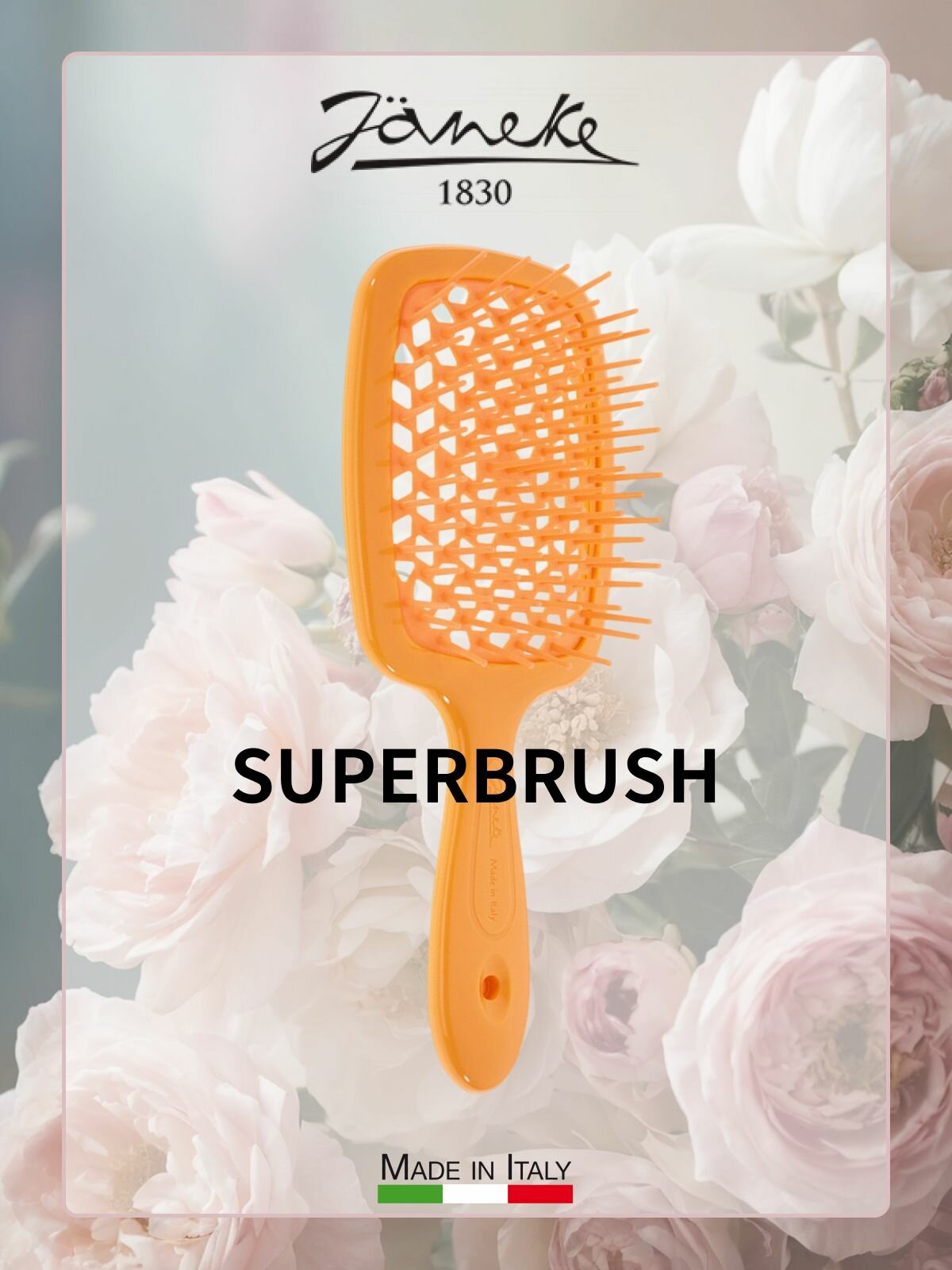 Janeke SUPERBRUSH Щетка для волос, 82SP226OFL, оранжевый, 20,3x8,5x3,1 см