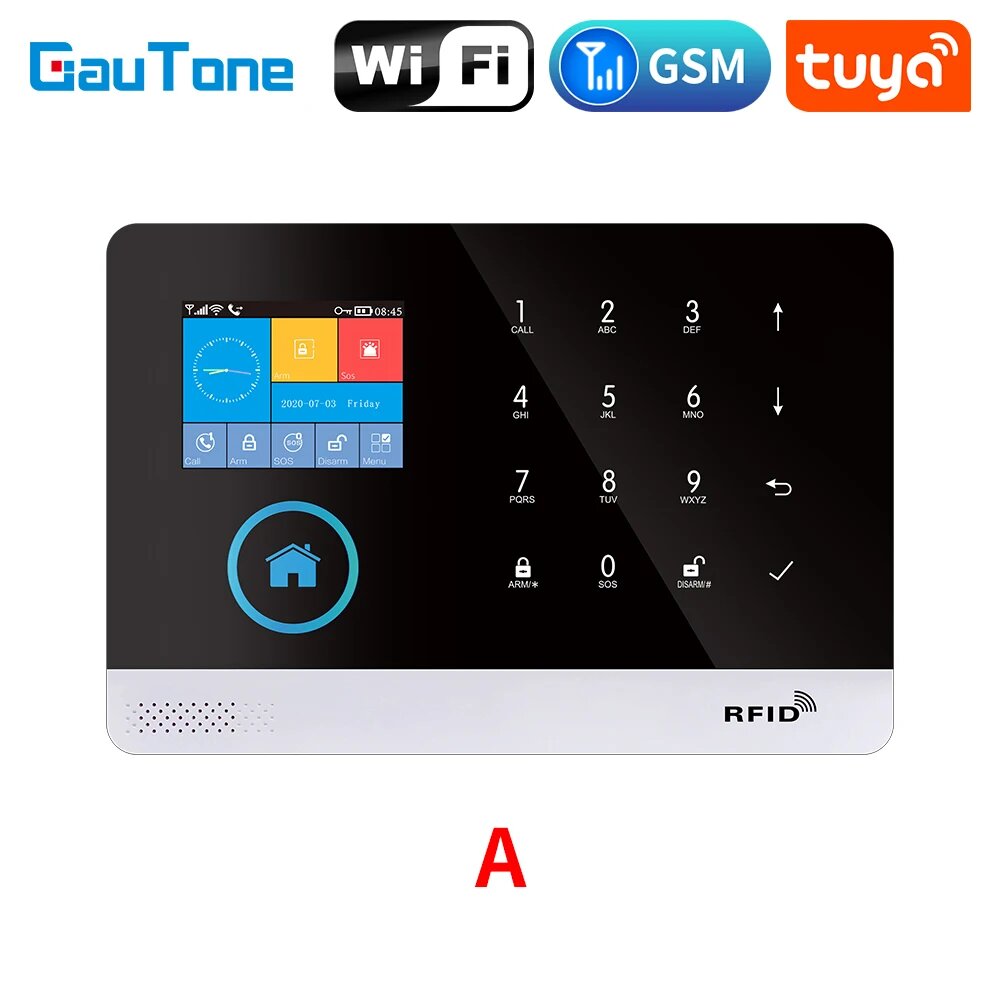 Система охранной сигнализации Gautone PG103-2G, PSTN, GSM, Wi-Fi, 5 В, дверной датчик, движения, в ассортименте, A, вилка ЕС