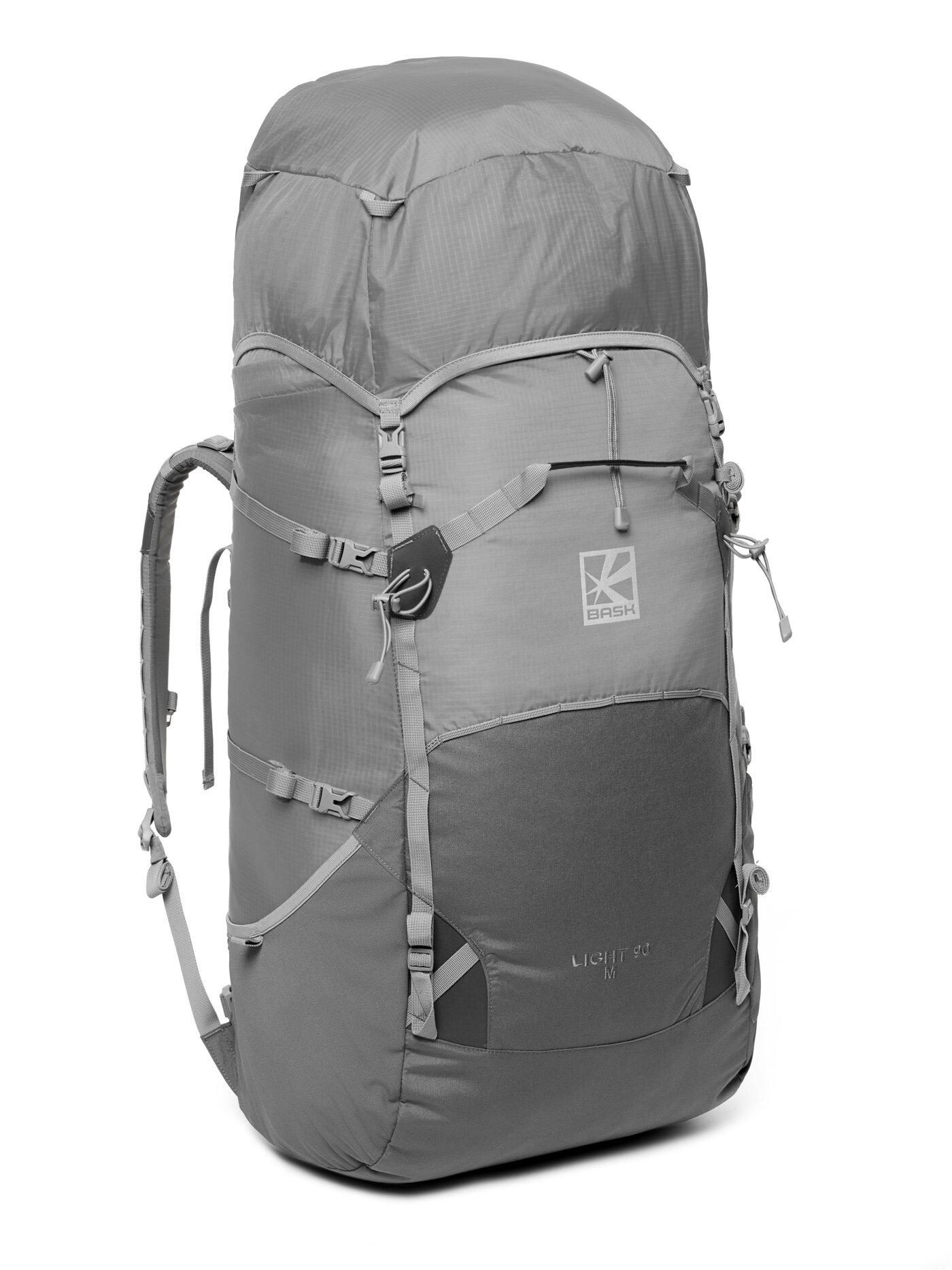 Рюкзак BASK Light V2 75, 75л, темно-серый, туристический, вентилируемая спина