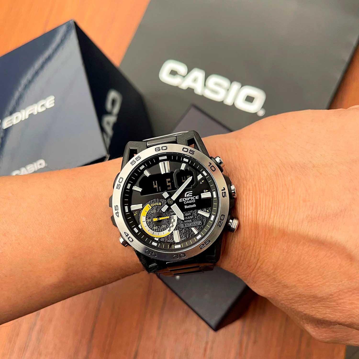 Наручные часы CASIO Edifice, черный/коричневый/серебряный — фото 1