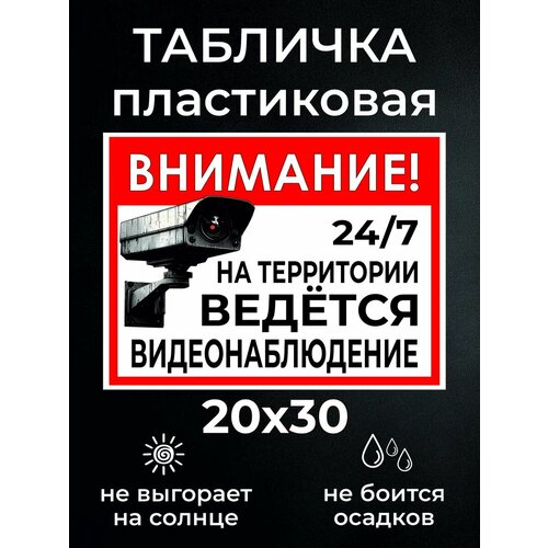фото Ведется видеонаблюдение информационная уличная табличка 20х30см