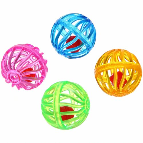 Игрушка для кошек «игрулик», шарик с колокольчиком, d-4см, цвет микс