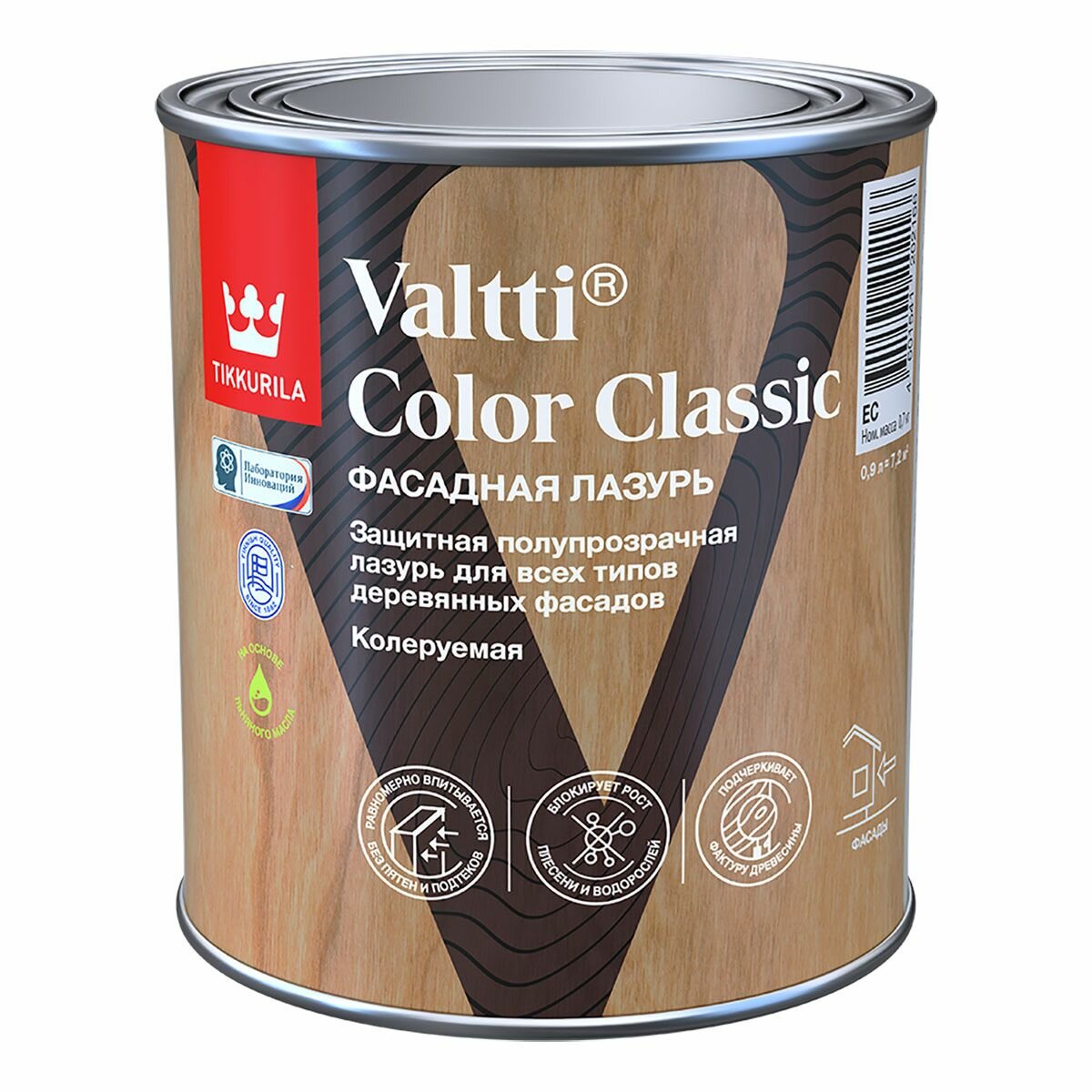 Фасадная лазурь для дерева Tikkurila Valtti Color Classic бесцветная колеруемая 09 л