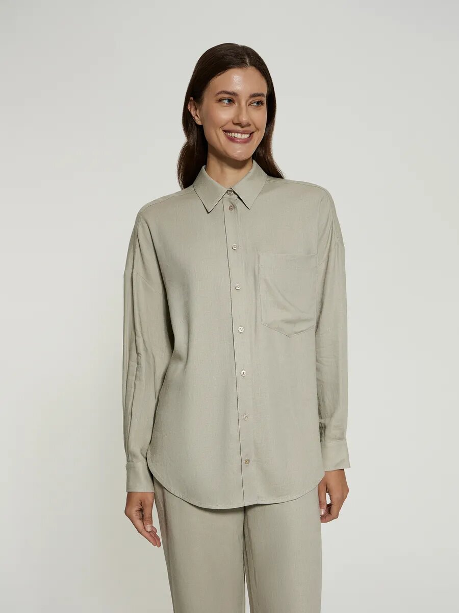 Рубашка ANNA PEKUN 2025, размер L, бежевый