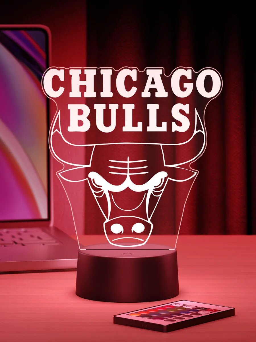 Ночник Чикаго Буллз - Chicago Bulls. Яркий акцент в интерьер — стильный декор для комнаты, который сразу цепляет взгляд.