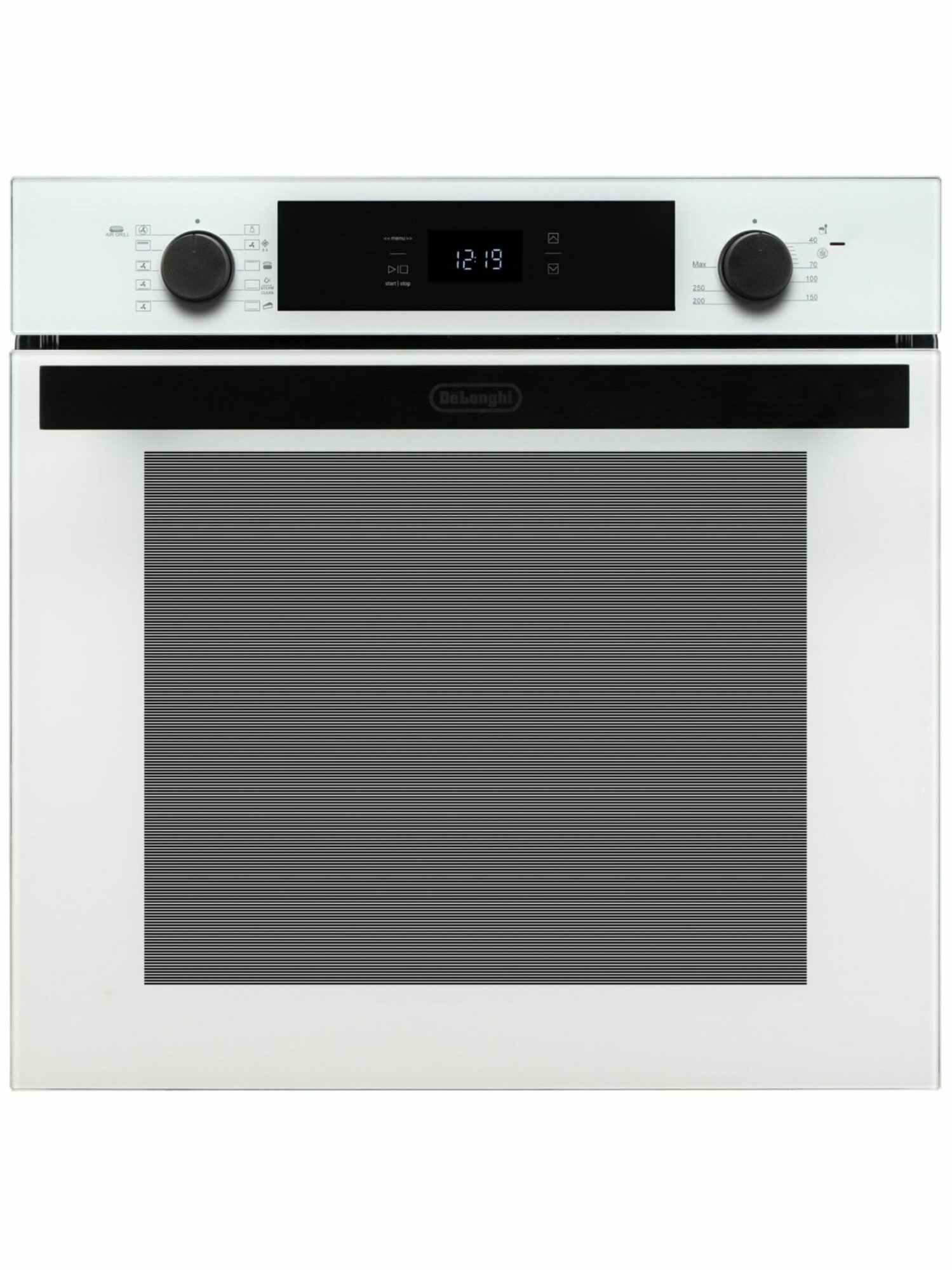 Духовой шкаф DeLonghi DEO 755 BB RAMONA, встраиваемый, электрический, 72 л, 11 режимов, паровая очистка, белый/черный