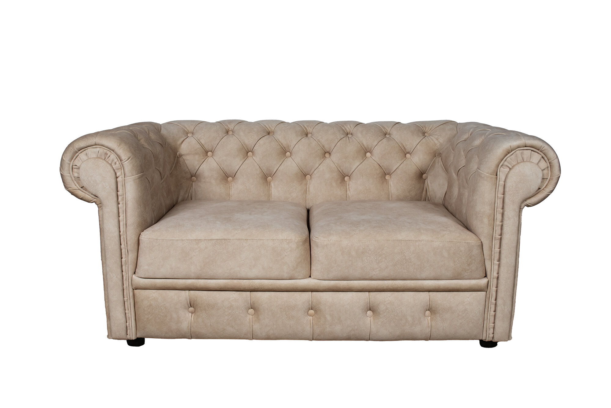 Диван прямой нераскладной Честер 2-х местный велюр Lambre 08 бежевый 165х85х75 см