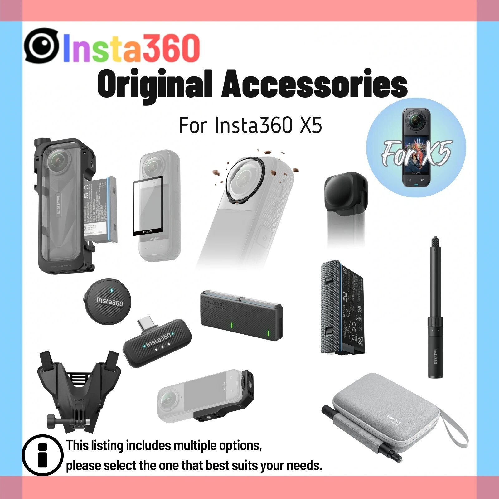 Набор аксессуаров для Insta360 X5, Premium Lens Guard, For X5 — фото 1