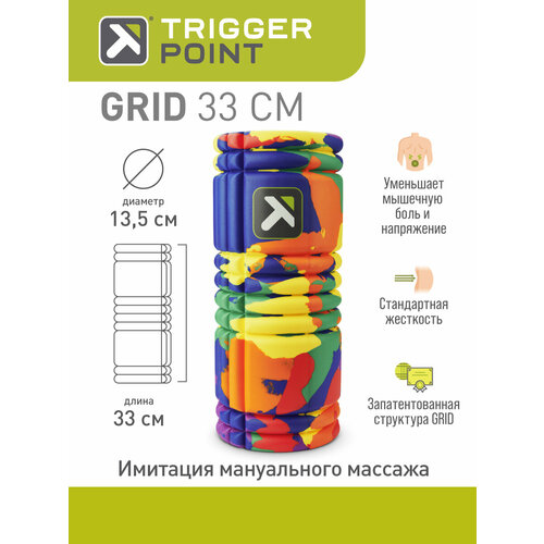 Массажный цилиндр Trigger Point Grid - Rainbow, 33 см, для МФР