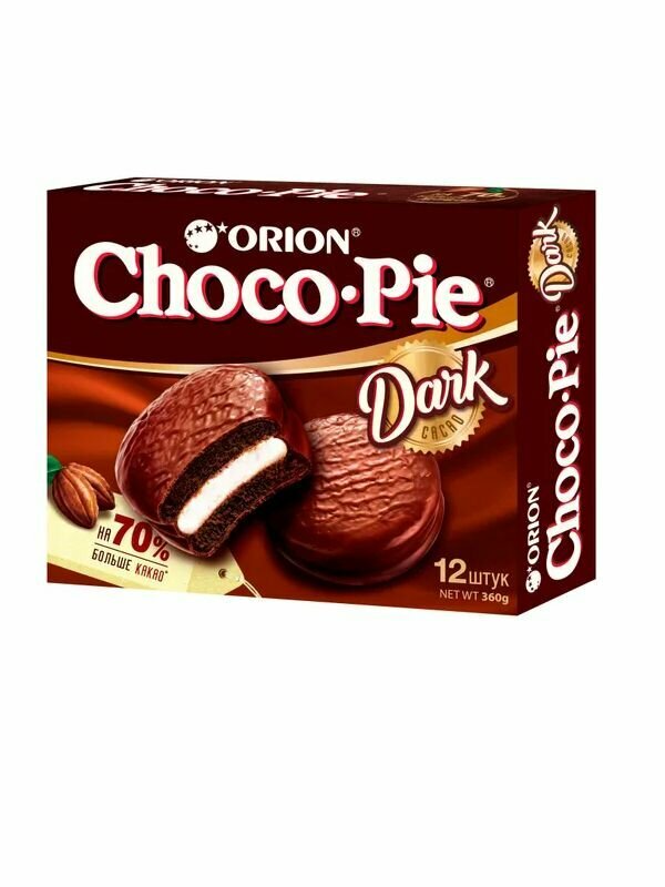 Orion Choco Pie Dark, 30 г х 12 шт, 1 уп.