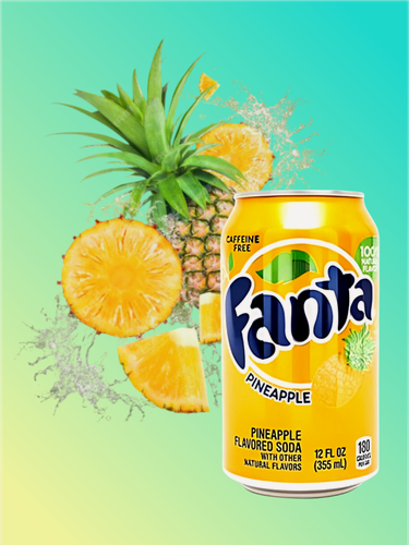 Изображение товара Напиток газированный Fanta со вкусом спелого ананаса 355 мл, США