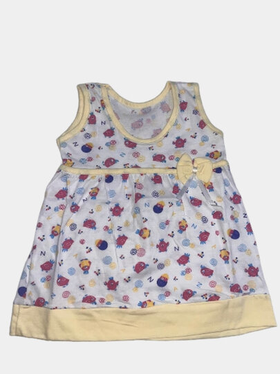 Платье, размер 6-12 мес, белый/цветочный принт — фото 1