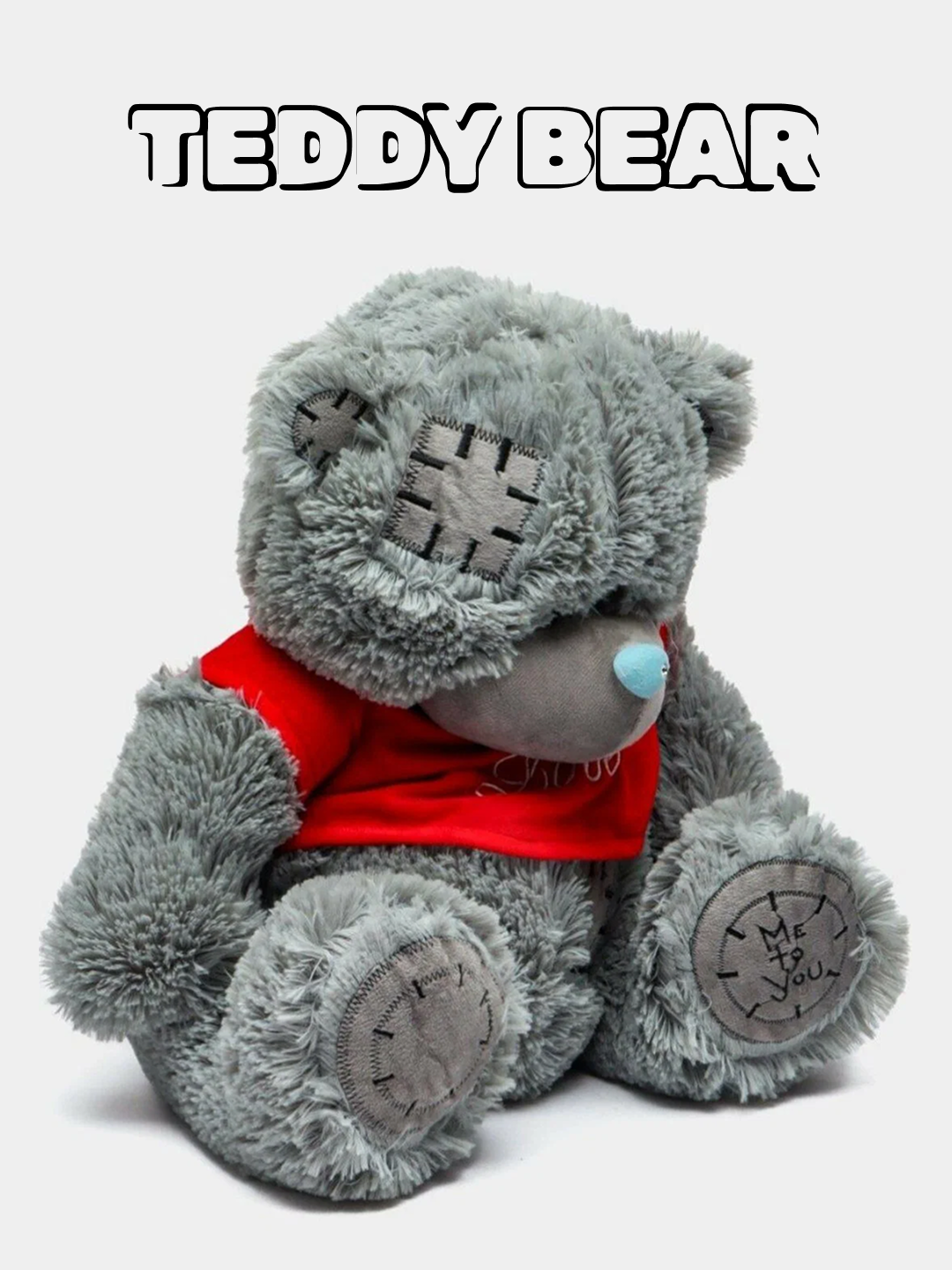 Плюшевый мишка Тедди (Teddy Bear), мягкая игрушка, 30 см, серый