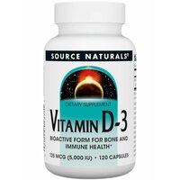 Витамин D3 Source Naturals 120 софтгелей, для крепких костей и сильного иммунитета