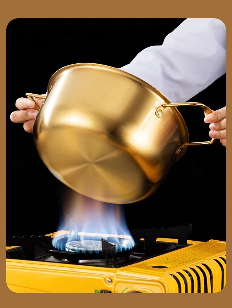 Кастрюли И Ковши Xiaomi Кастрюля, для супа и рамена, из нержавеющей стали, золотая, 2200 мл