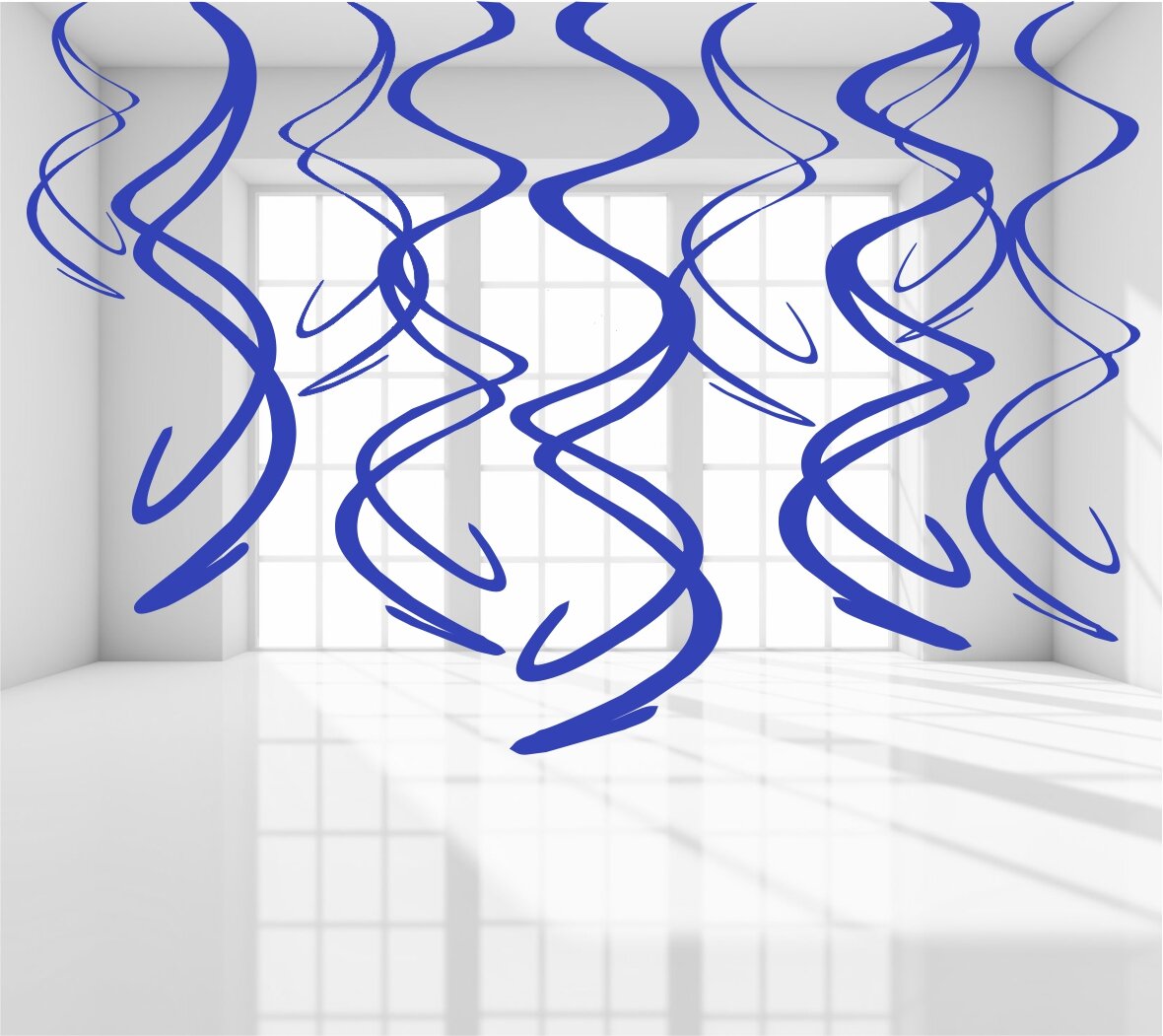 Спираль Синяя Декор, для украшения интерьера, праздничная, 12 штук