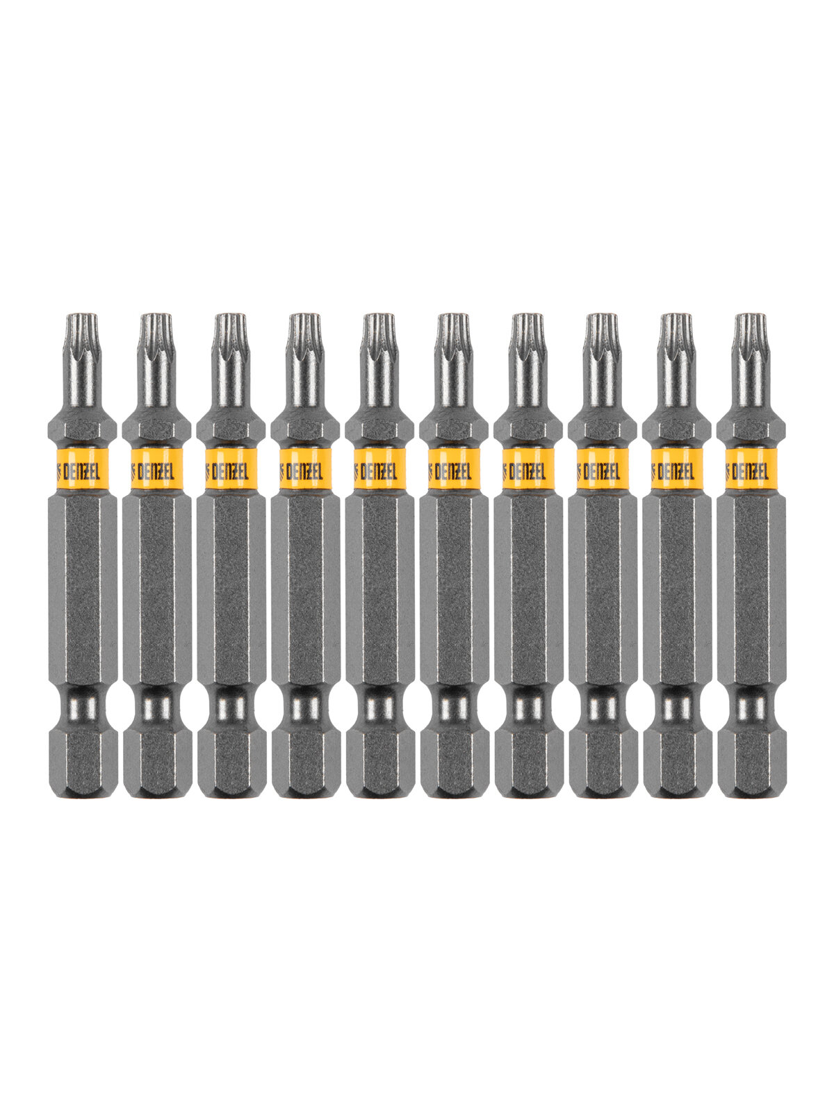 Набор бит Denzel TORX 15х50 сталь S2 шестигранный профиль 10 шт 11668