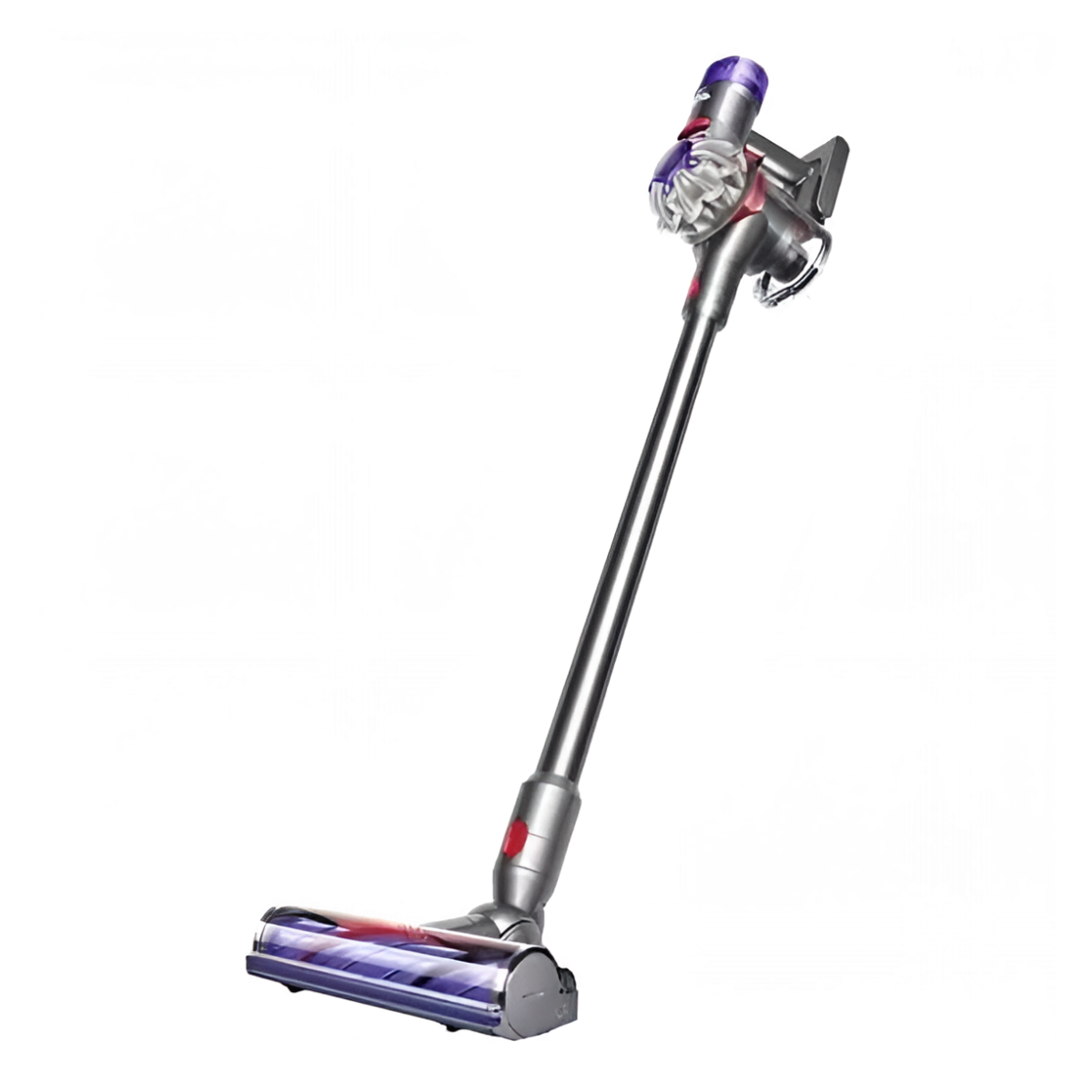 Пылесос Dyson V8, управление на ручке, контейнер, HEPA-фильтр, серебристый/фиолетовый
