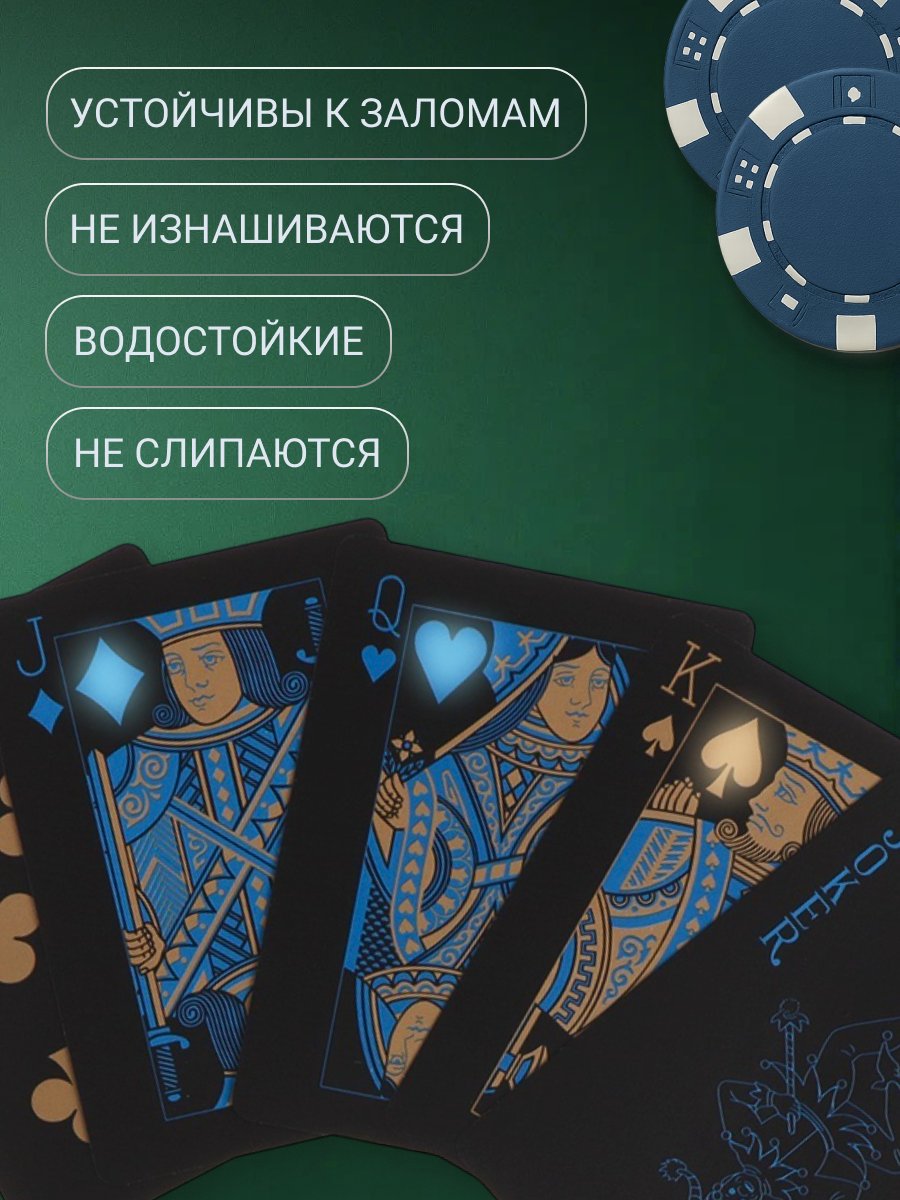 Карты игральные пластиковые, коллекционные 54 шт, 6.5 х 9 х 2 см — фото 1