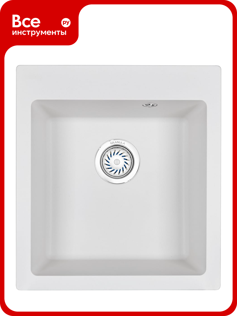 Кухонная кварцевая мойка GRANULA GR-4651 465х510 мм Арктик