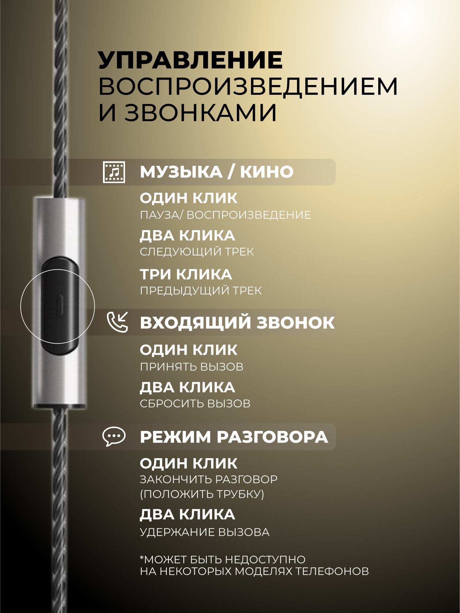 Наушники проводные с микрофоном, сдвоенные динамики, 3.5мм — фото 1