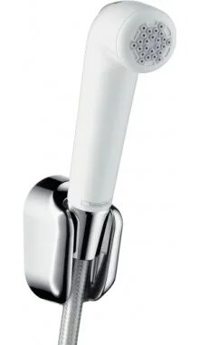 Гигиенический душ лейка Hansgrohe 32127000 хром с защитой от обратного потока белый немецкий