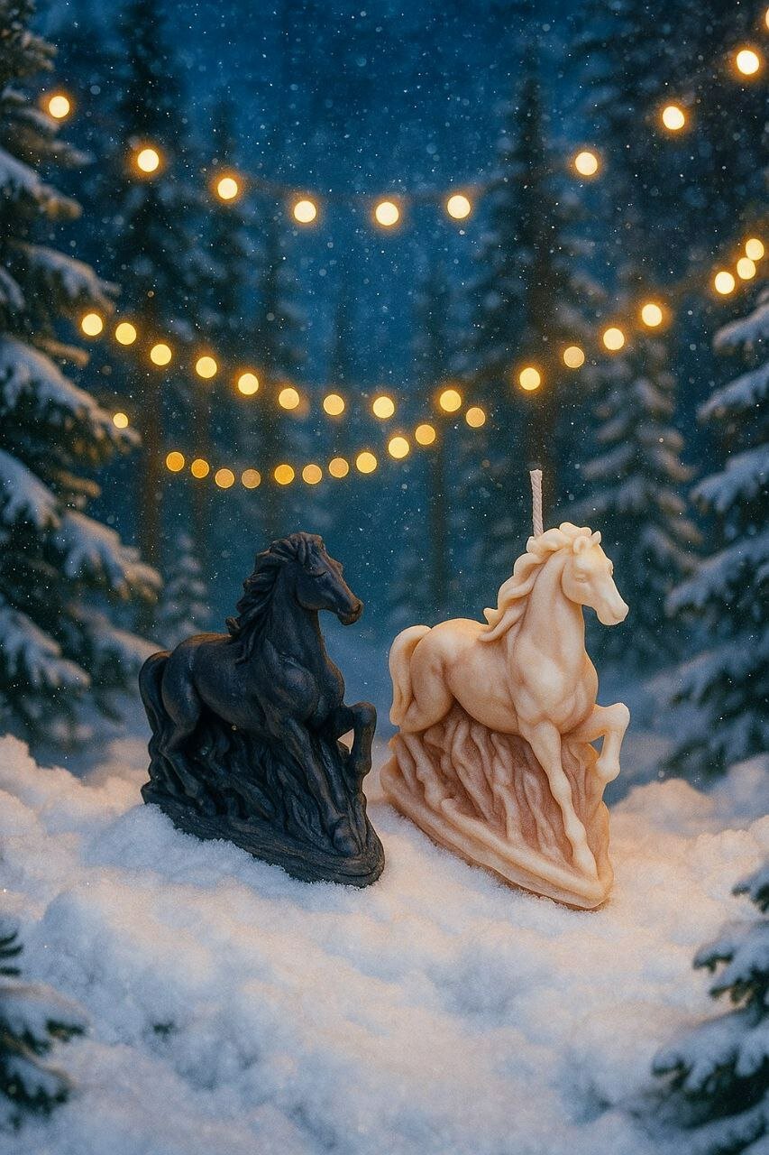 Форма силиконовая для свечей мыла гипса и смолы "Конь" размер 8*75 см. вес 45гр.