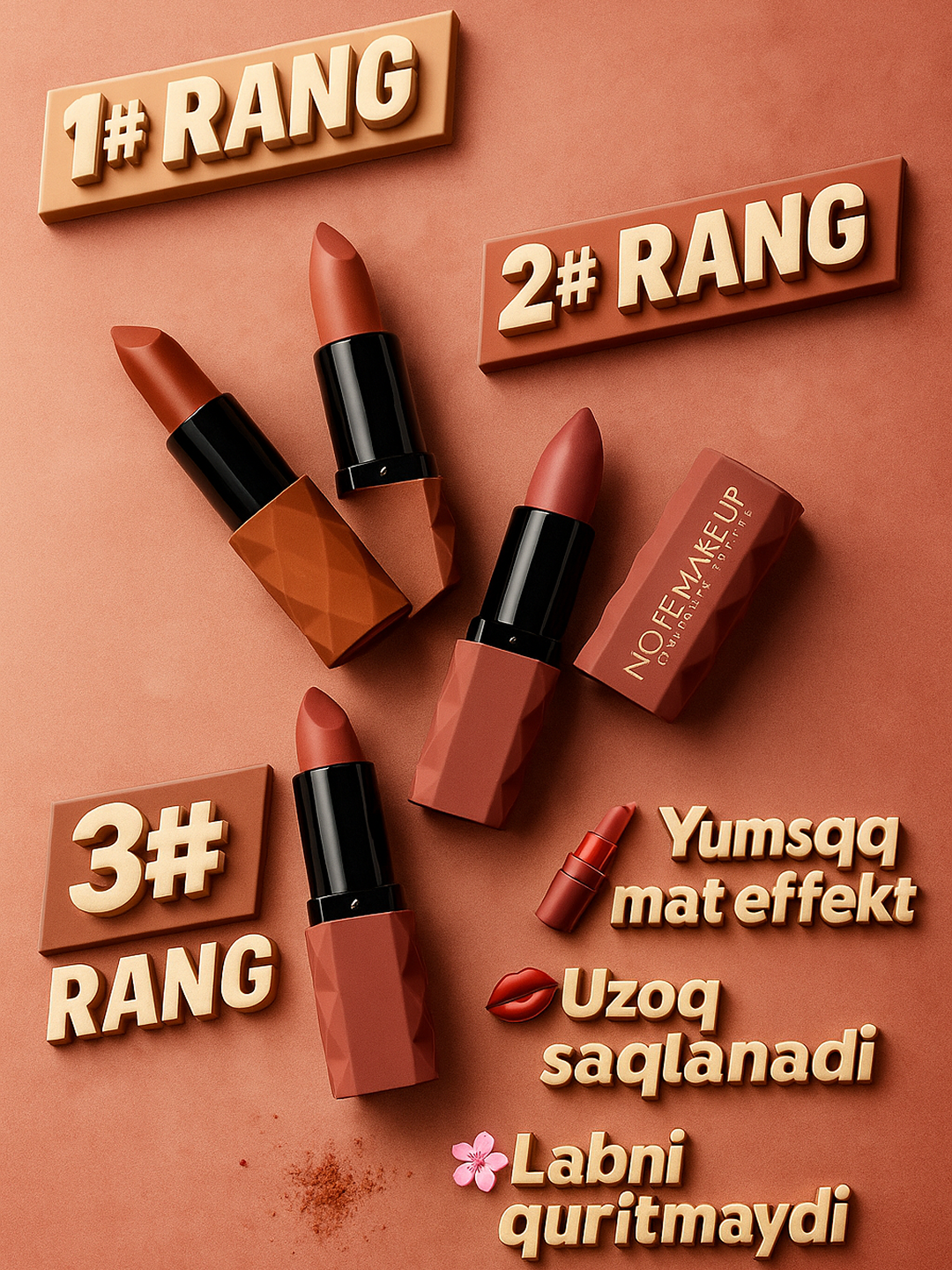 Note Velvet Matte Lipstick с увлажняющей формулой. Яркий пигмент, мягкая текстура, комфортное нанесение и длительная