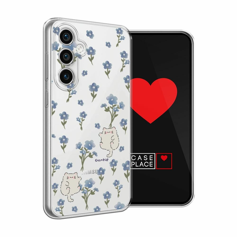 Чехол на Samsung Galaxy S23 FE 5G / Самсунг Галакси S23 FE 5G с принтом "Gentle cats", прозрачный — фото 1