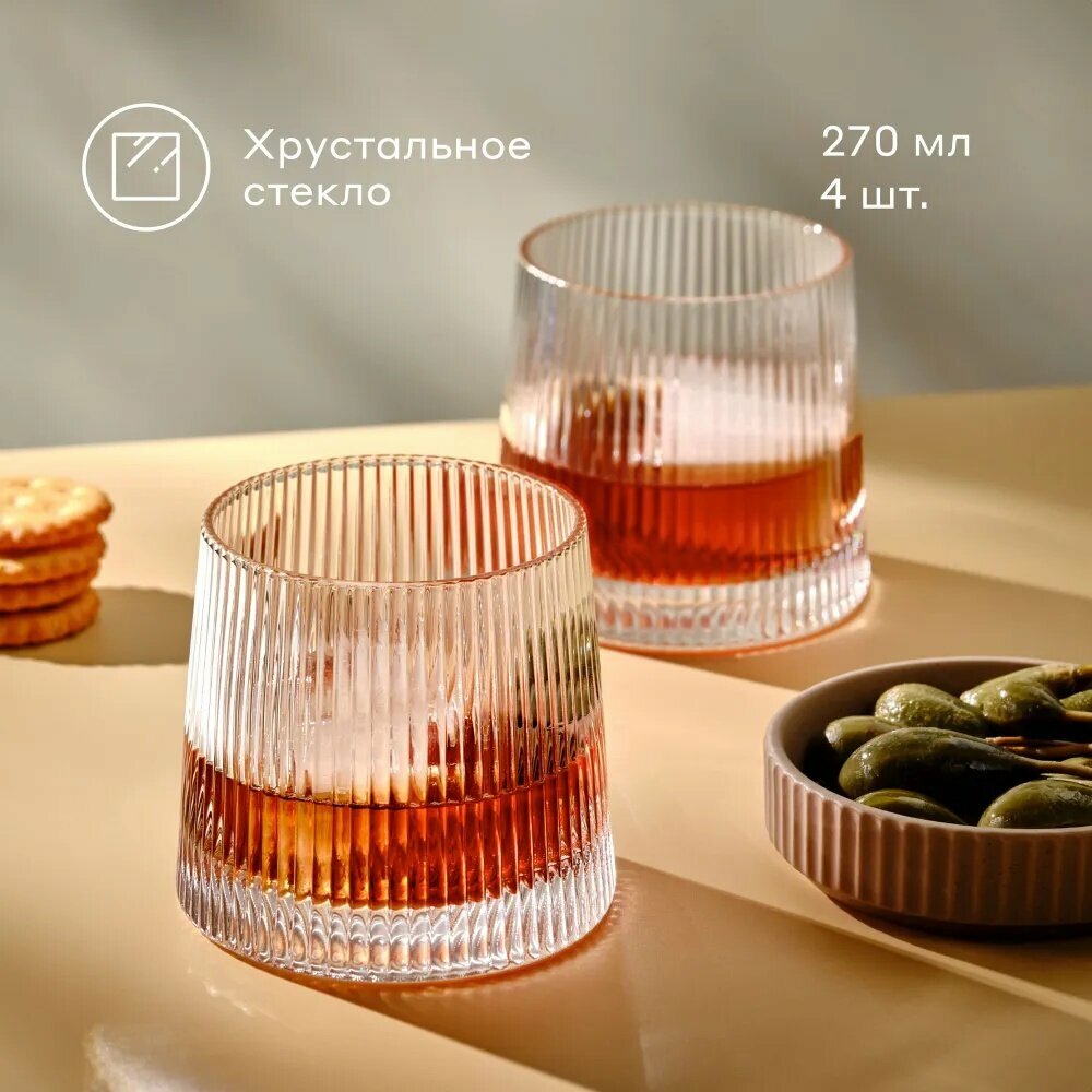Стакан 270 мл 4 шт прозрачный