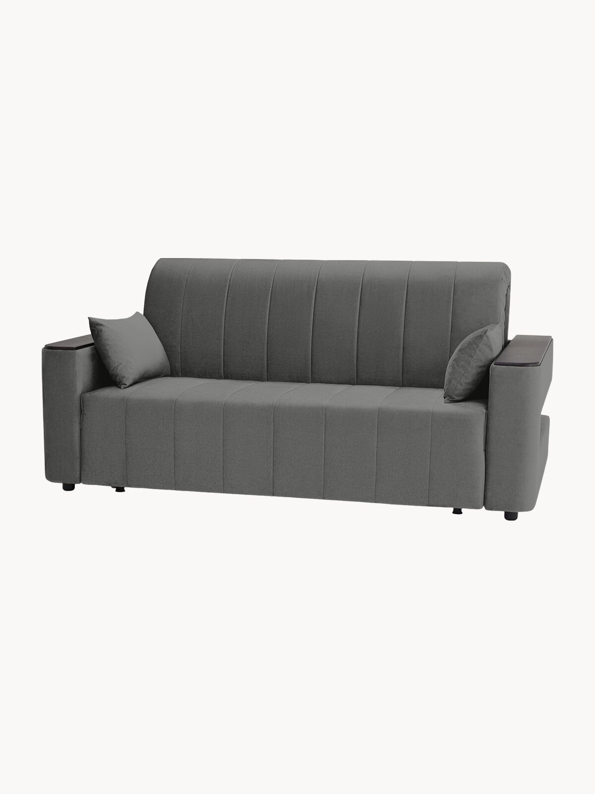 Диван-кровать DREAMART Канзас, велюр, 196х92х106, прямой, цвет серый