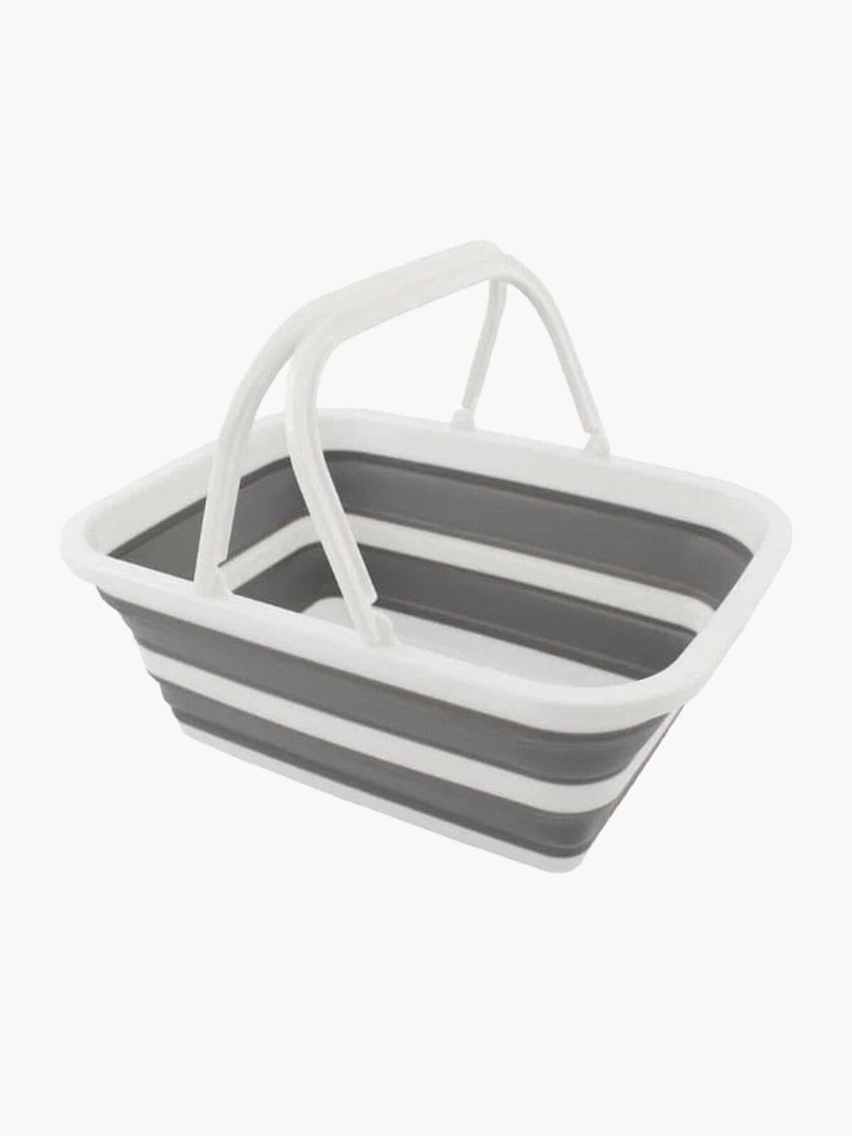 Ведро-таз складной силиконовый с ручкой 18Л- -white/gray- Estares