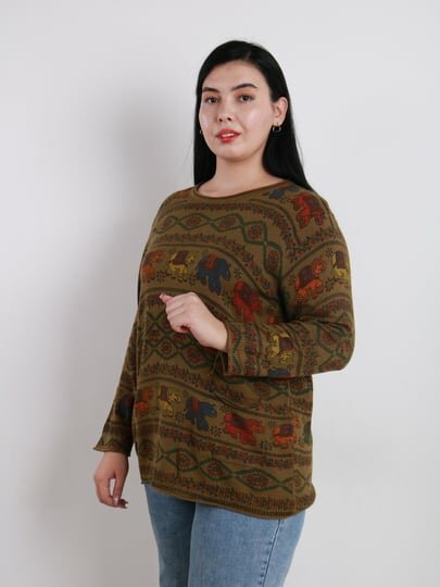 Свитер , размер OneSize, оливковый — фото 1