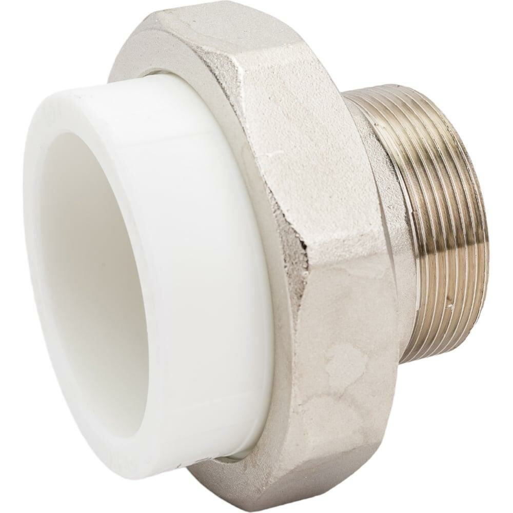 Муфта комбинированная разъемная с наружной резьбой VALFEX PP-R белая, 63 мм х2 10156050 127-0231