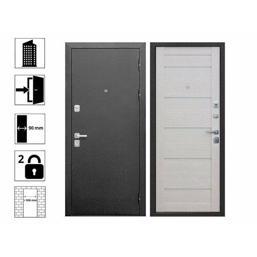 Дверь 9 см Серебро Лиственница беж Царга 860R