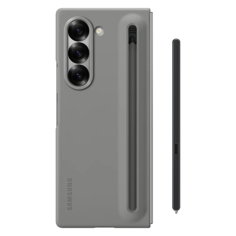 Чехол для S Pen для Samsung Galaxy Z Fold 6, силиконовый чехол для телефона Z Серый, Grey with Pen